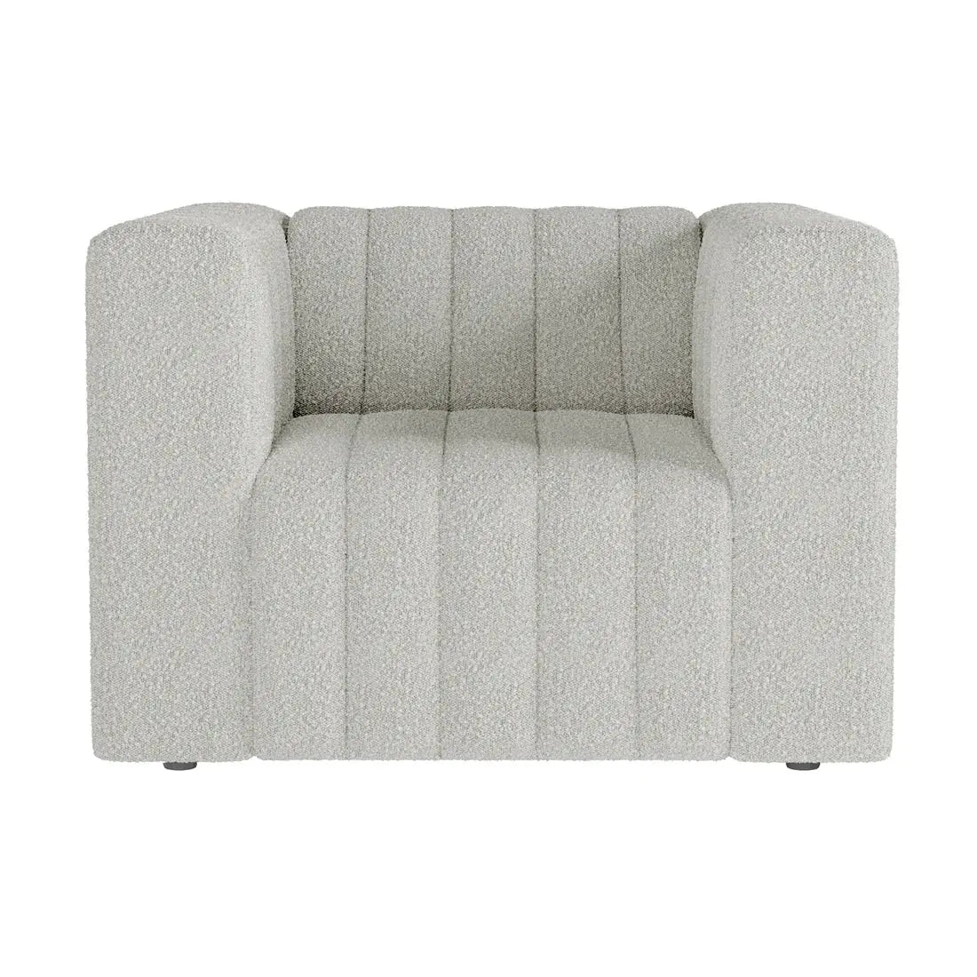 Parisa Tufted Boucle Single Sofa in Light Grey Beyond Living