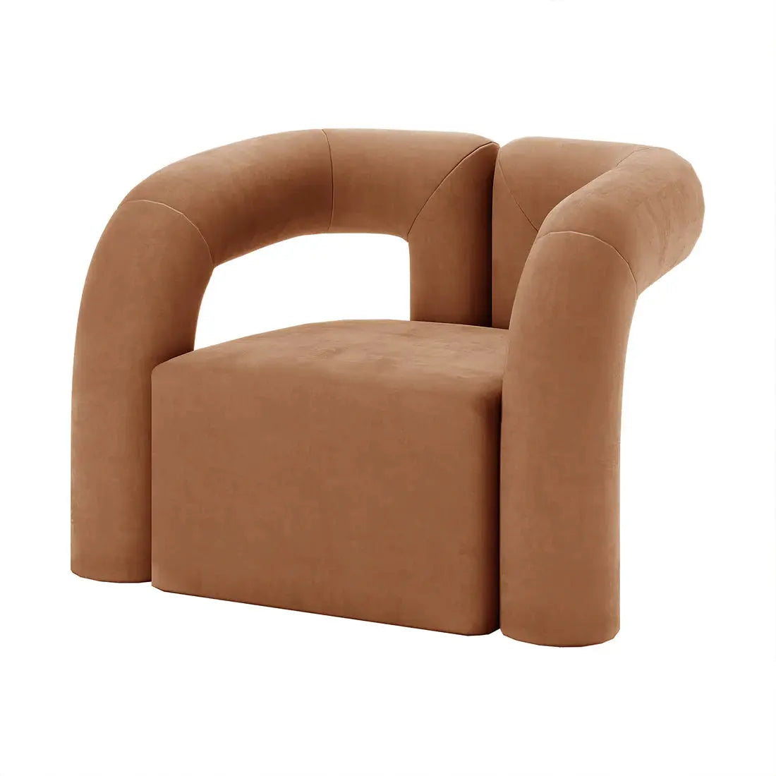 Safi Velvet Curved Accent Chair Australia Modern Lounge Beyond Living
