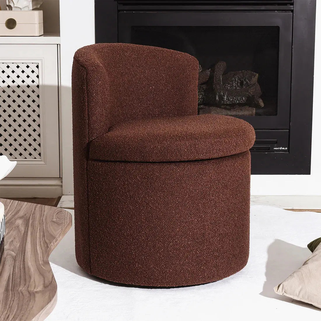 Sorra Boucle Swivel Accent Chair Australia Storage Beyond Living
