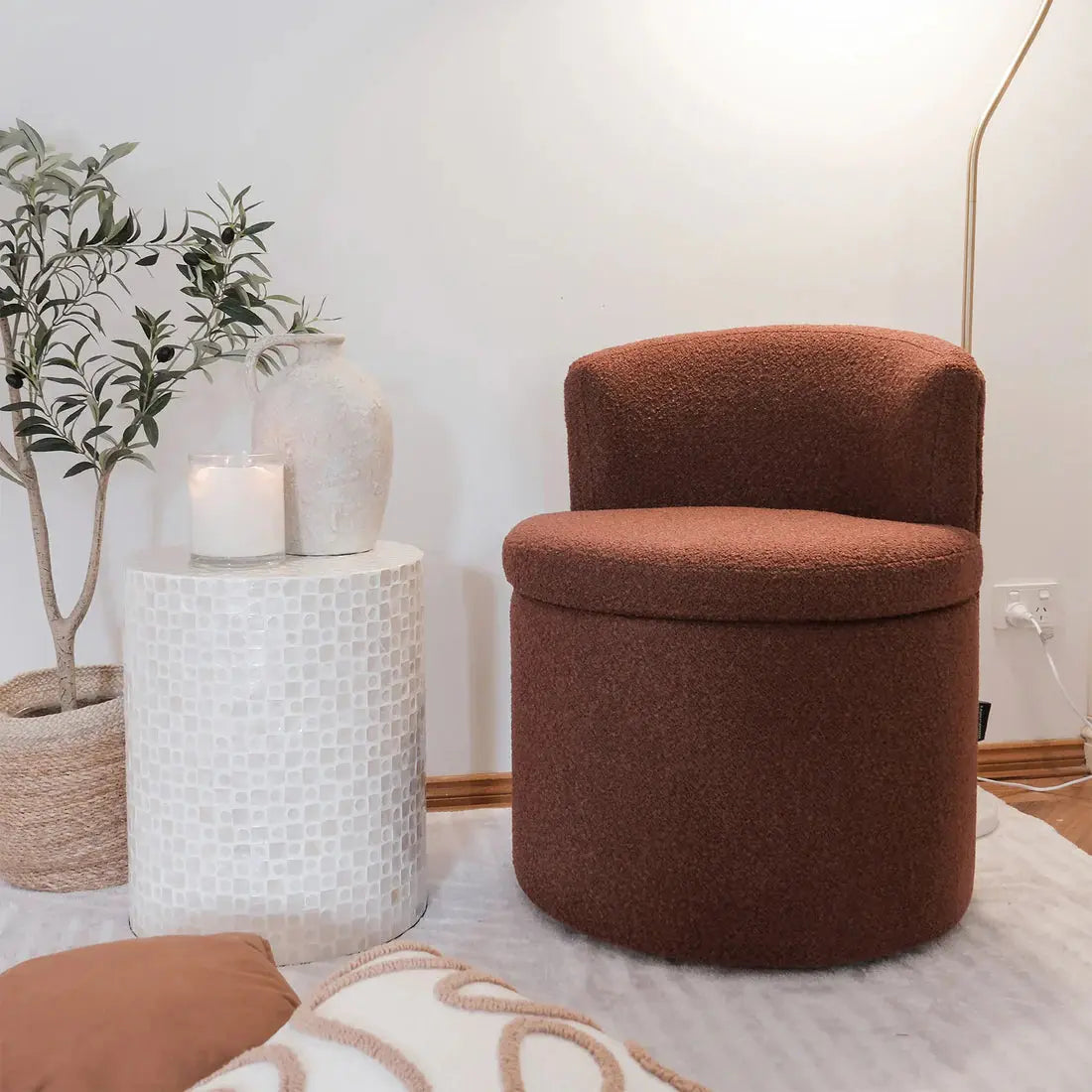 Sorra Boucle Swivel Accent Chair Australia Storage Beyond Living