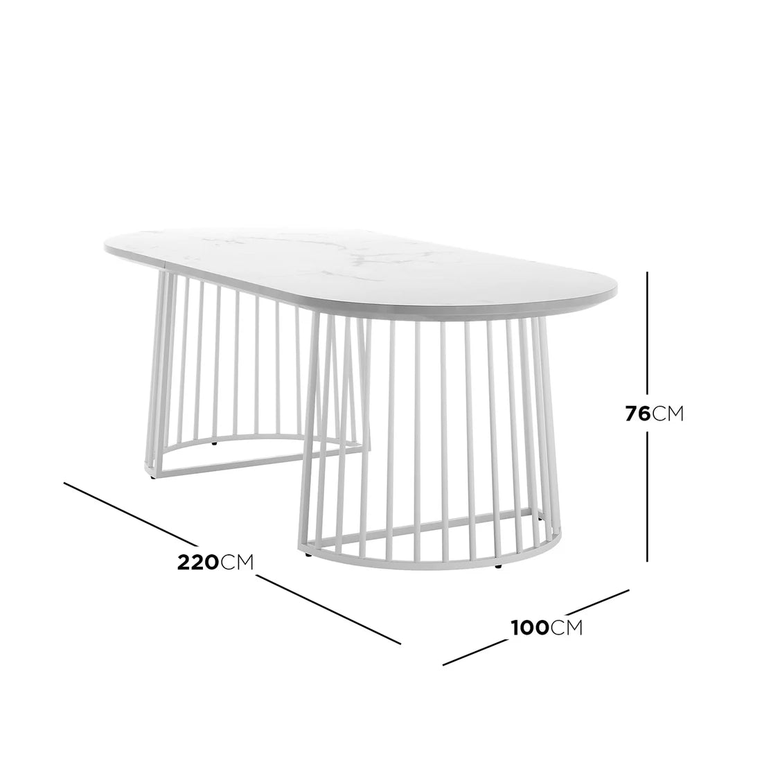 Large 220cm oval dining table modern home