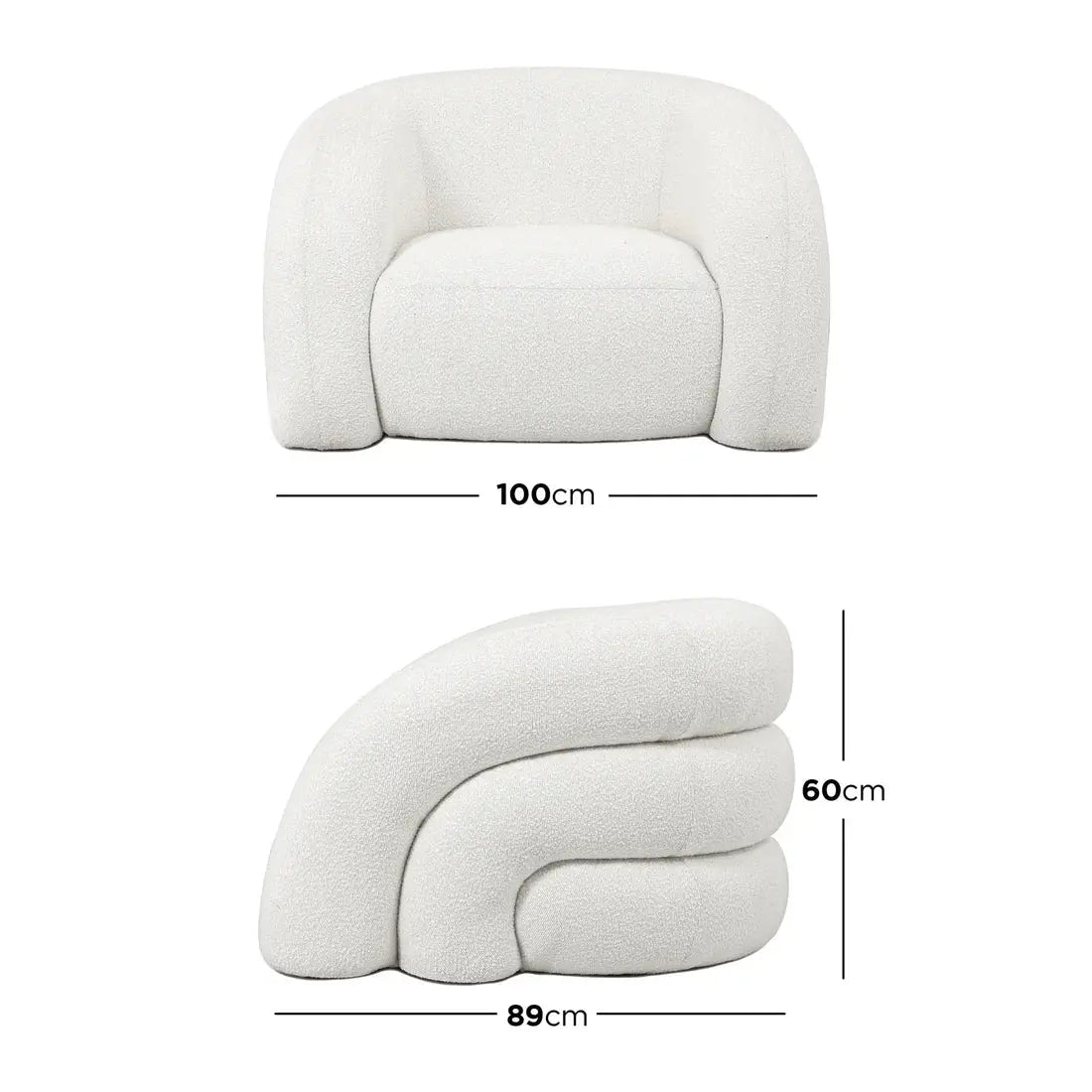 Large 4 seater boucle lounge room setup