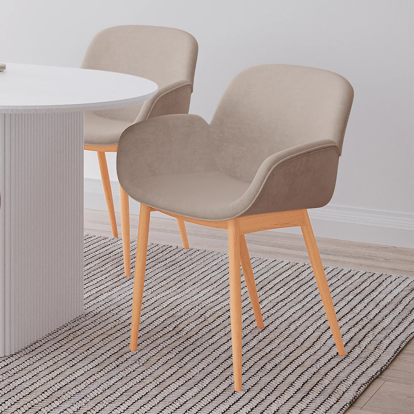 Light grey linen dining chair set of 2 Australia