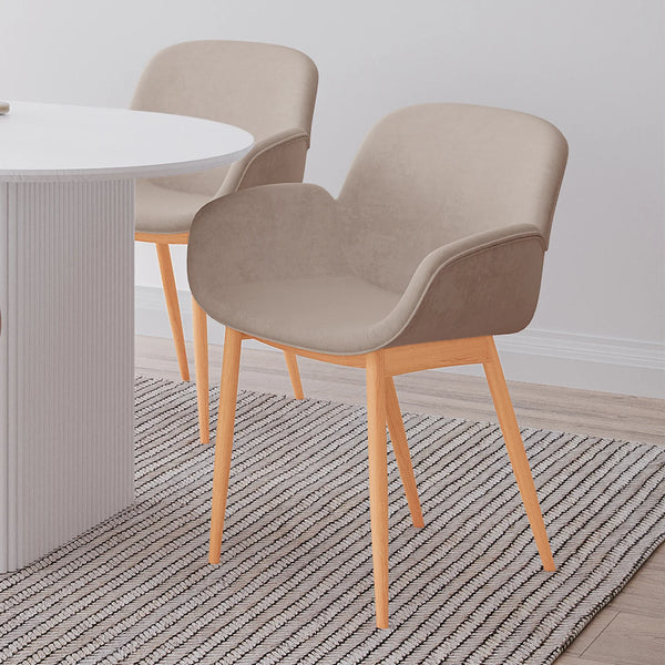 Light grey linen dining chair set of 2 Australia