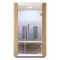 Lue curved glass infrared sauna interior seating