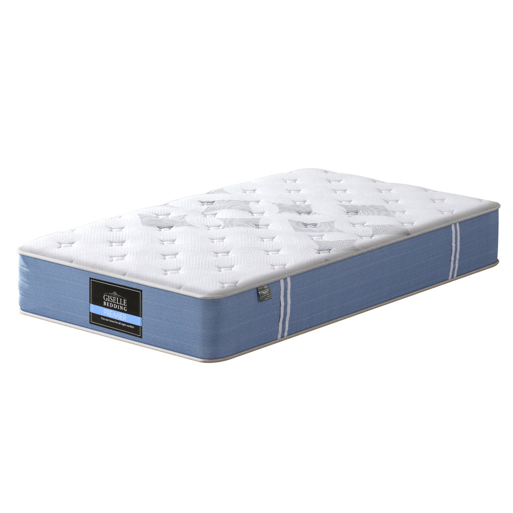 Giselle 25cm Single Pocket Spring Mattress Snow