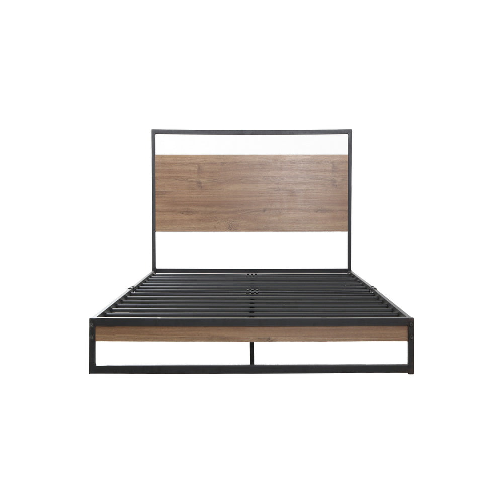 Artiss DANE Single Bed Frame – Industrial Black Wood