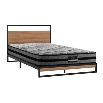 Artiss Dane King Single Bed Frame with Wendell Mattress