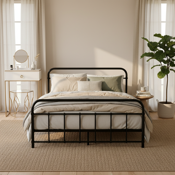 Artiss Leo Double Metal Bed Frame – Black