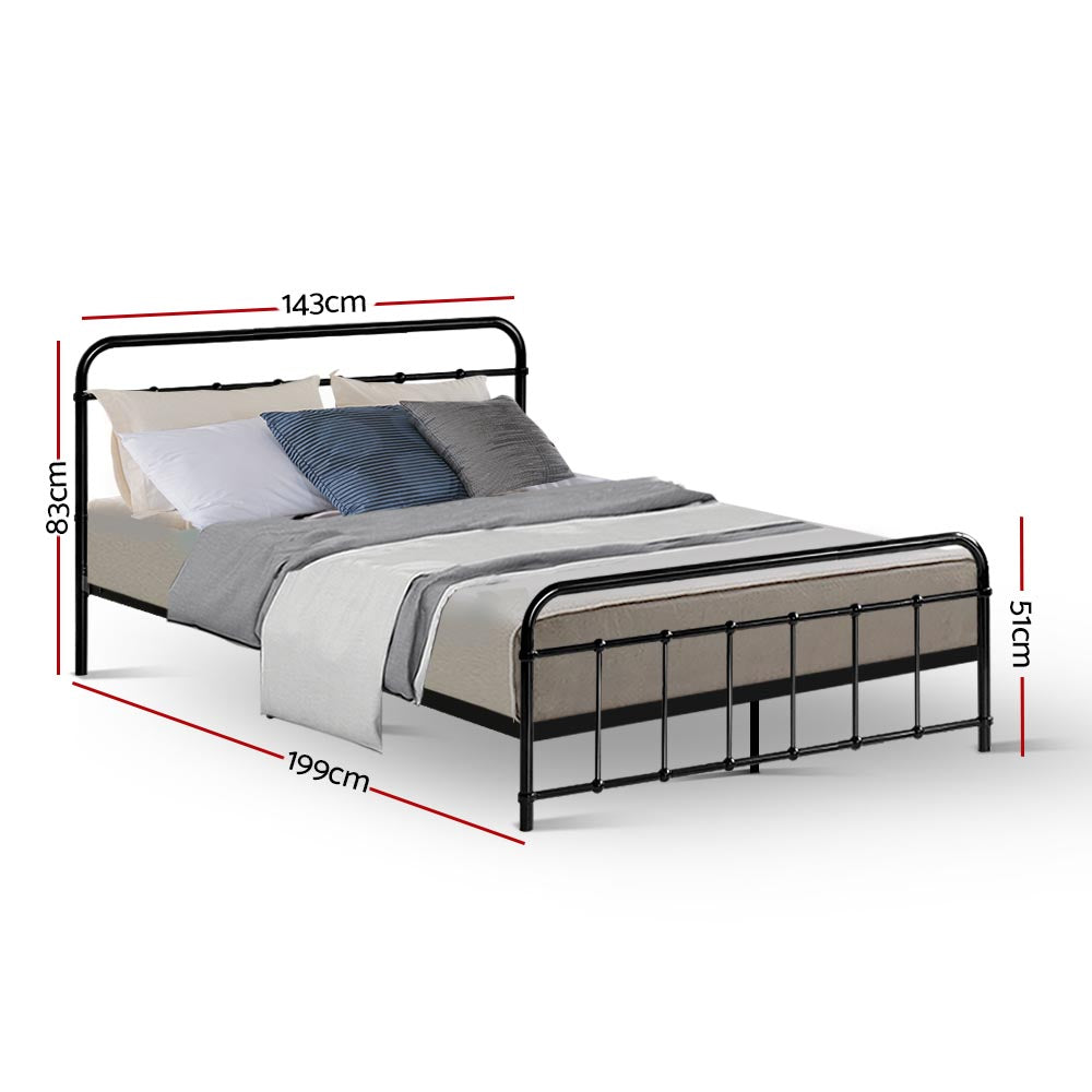 Artiss Leo Double Metal Bed Frame – Black