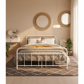 Artiss Leo Double Metal Bed Frame – White