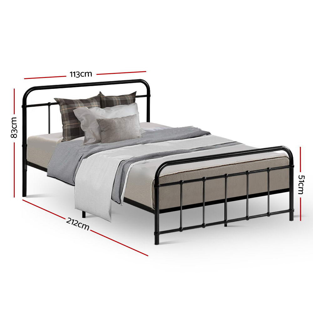 Artiss Leo King Single Metal Bed Frame – Black