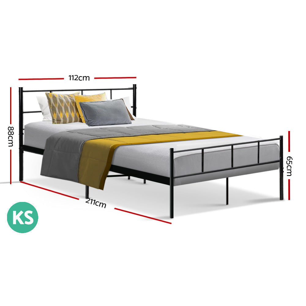 Artiss SOL King Single Metal Bed Frame – Black