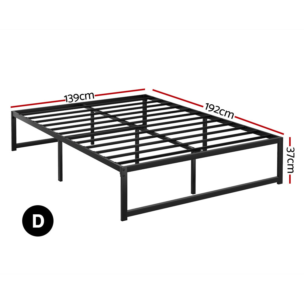 Artiss Tino Double Metal Bed Frame – Black