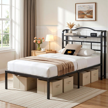Artiss WAVE Single Bed Frame with Charging Station