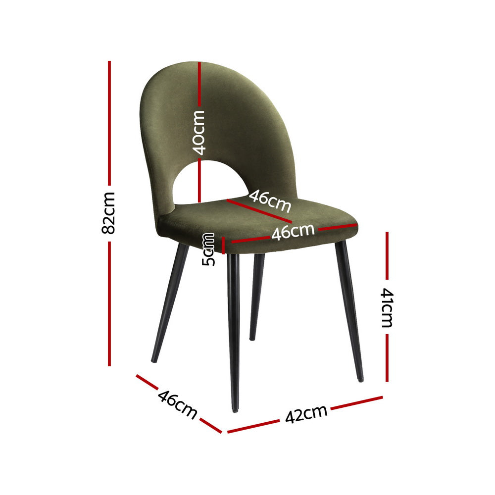 Artiss 4x Velvet Loren Dining Chairs – Green
