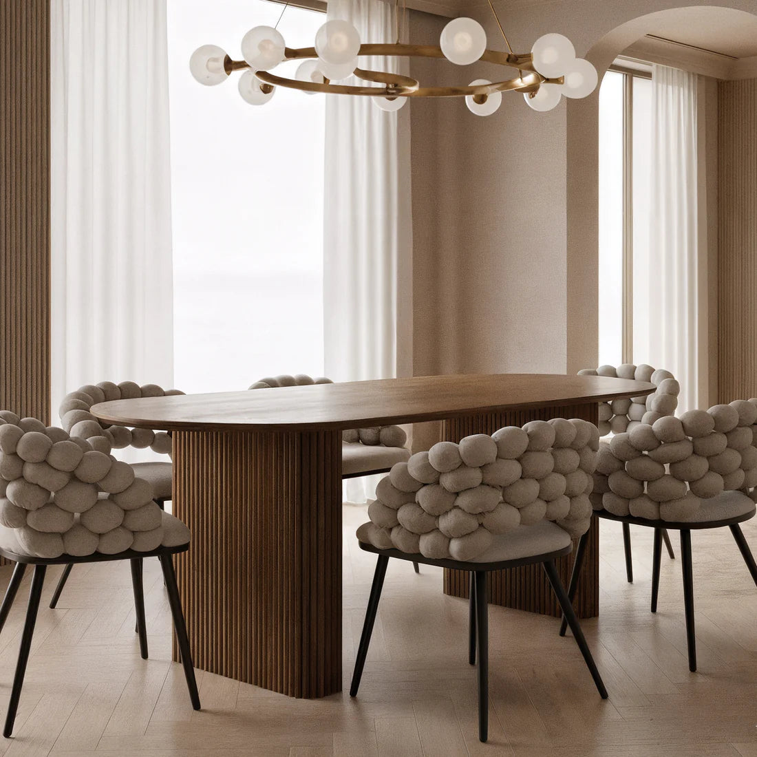 Marciana fluted pillar dining table Beyond Living