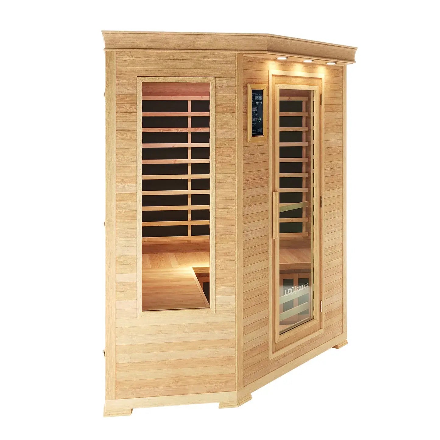 Modern 4 person infrared sauna by Beyond Living