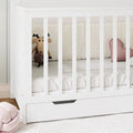 Modern adjustable baby cot nursery setup