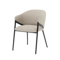Modern beige fabric dining chairs pair