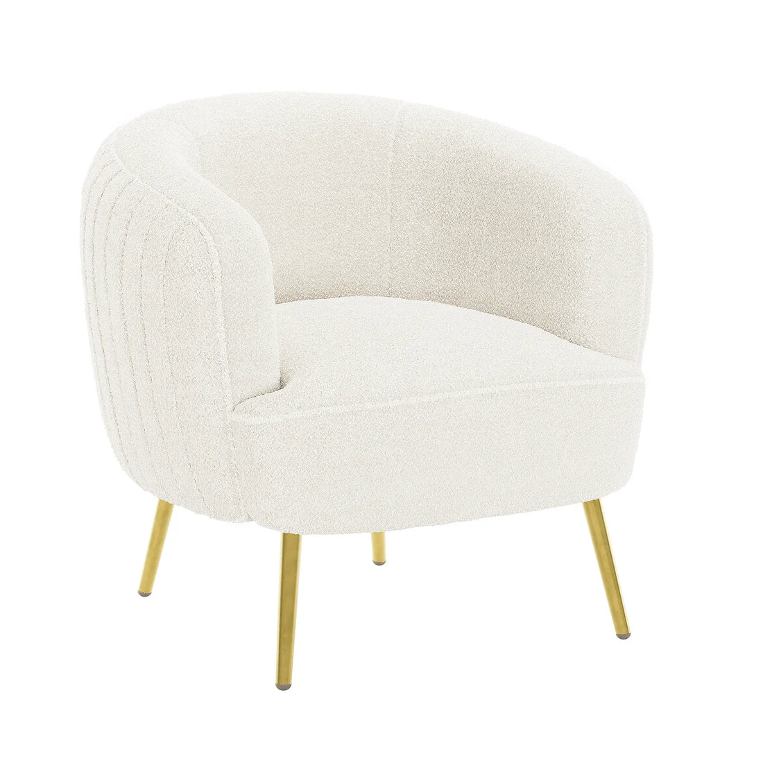 Modern boucle accent chair cream white