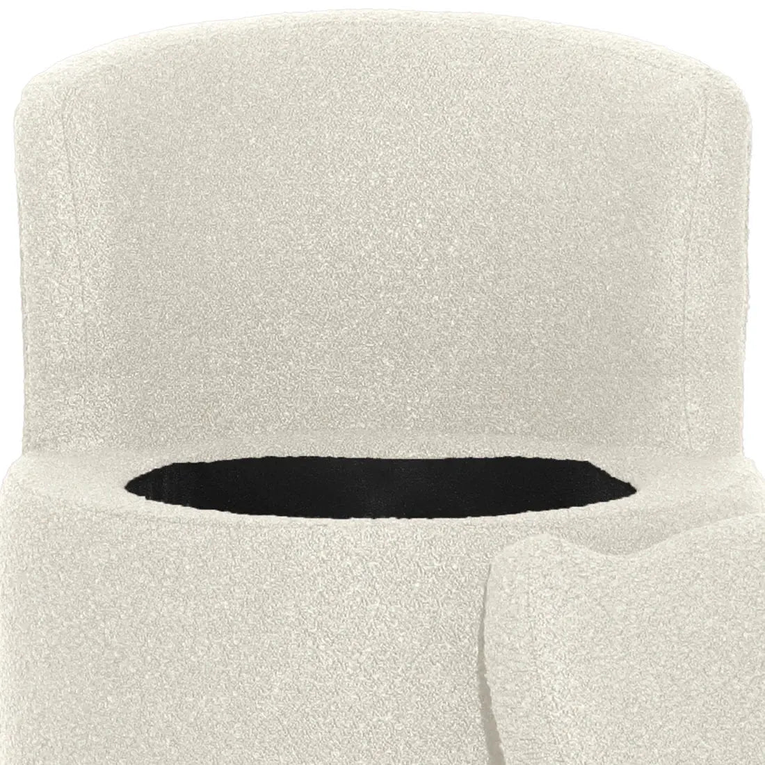 Modern boucle accent chair with hidden storage