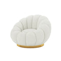 Modern boucle swivel chair with gold base