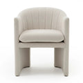 Modern curved bouclé armchair