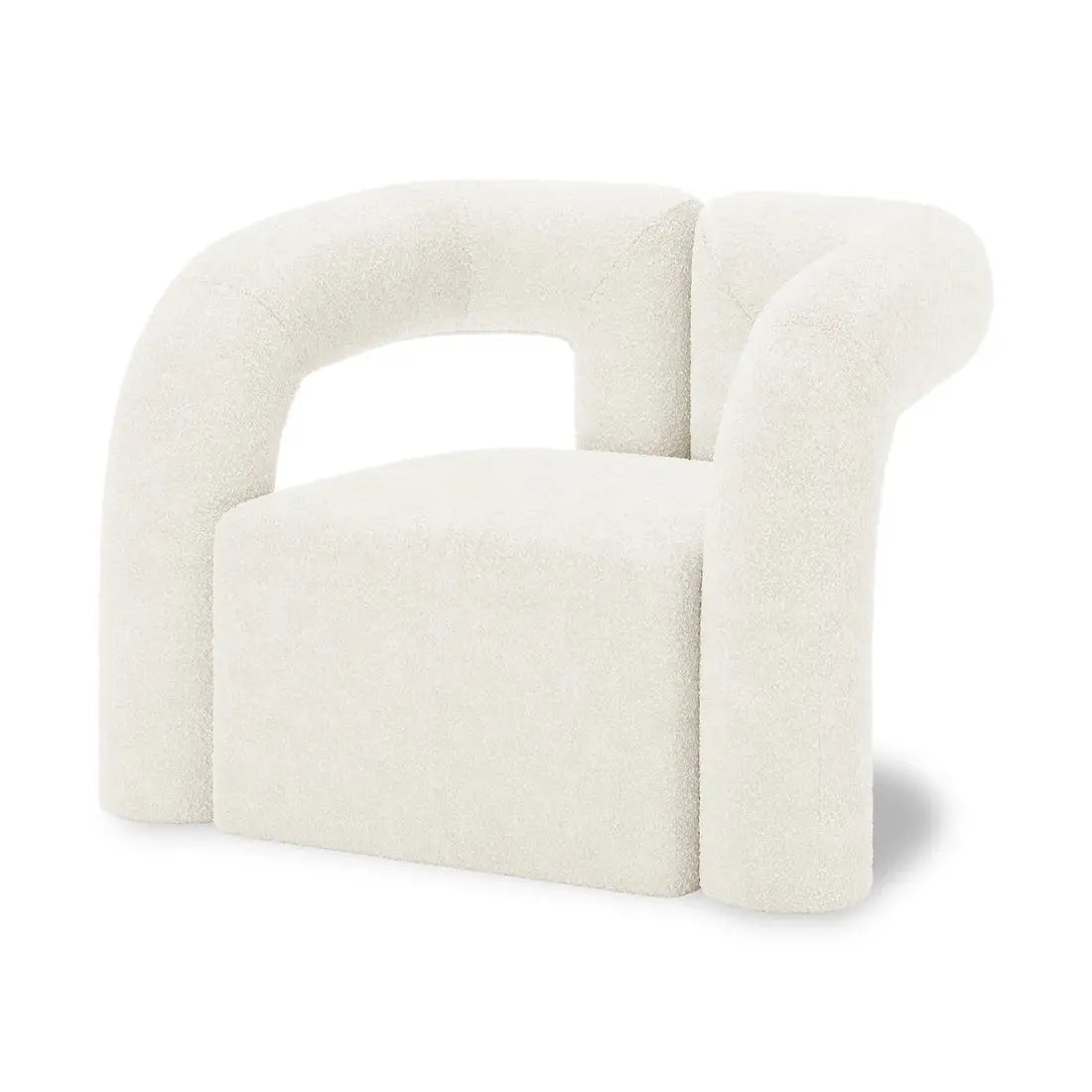 Modern curved velvet accent chair