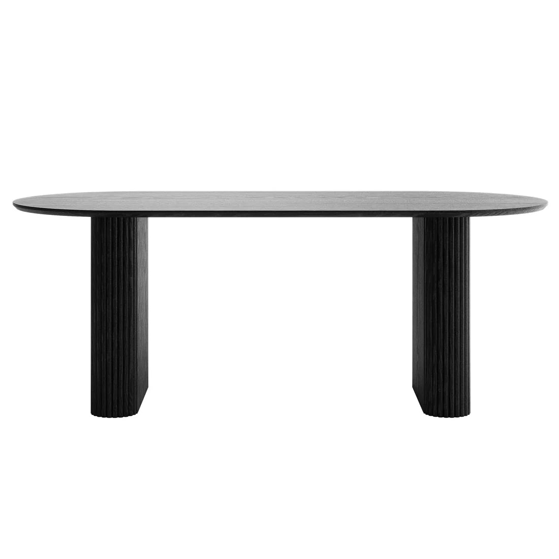 Modern fluted base dining table 6 seater