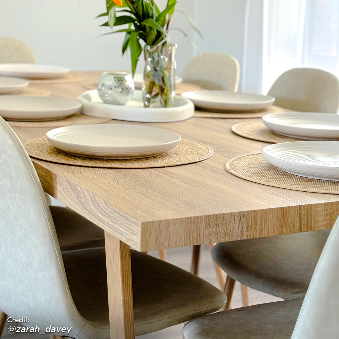 Modern industrial dining table setup