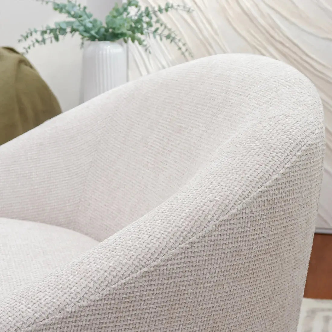 Modern linen accent chair by Beyond Living