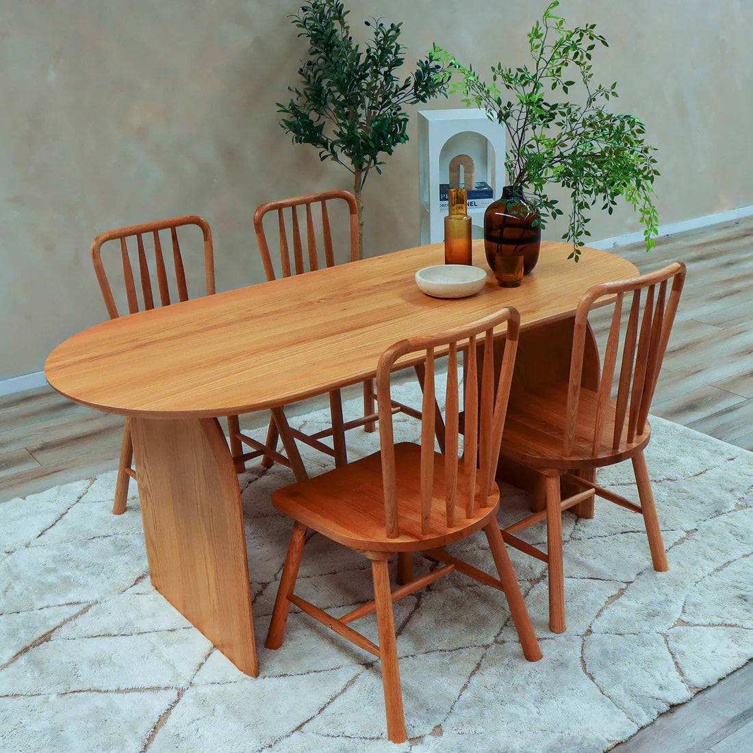 Modern oval timber dining table Australia