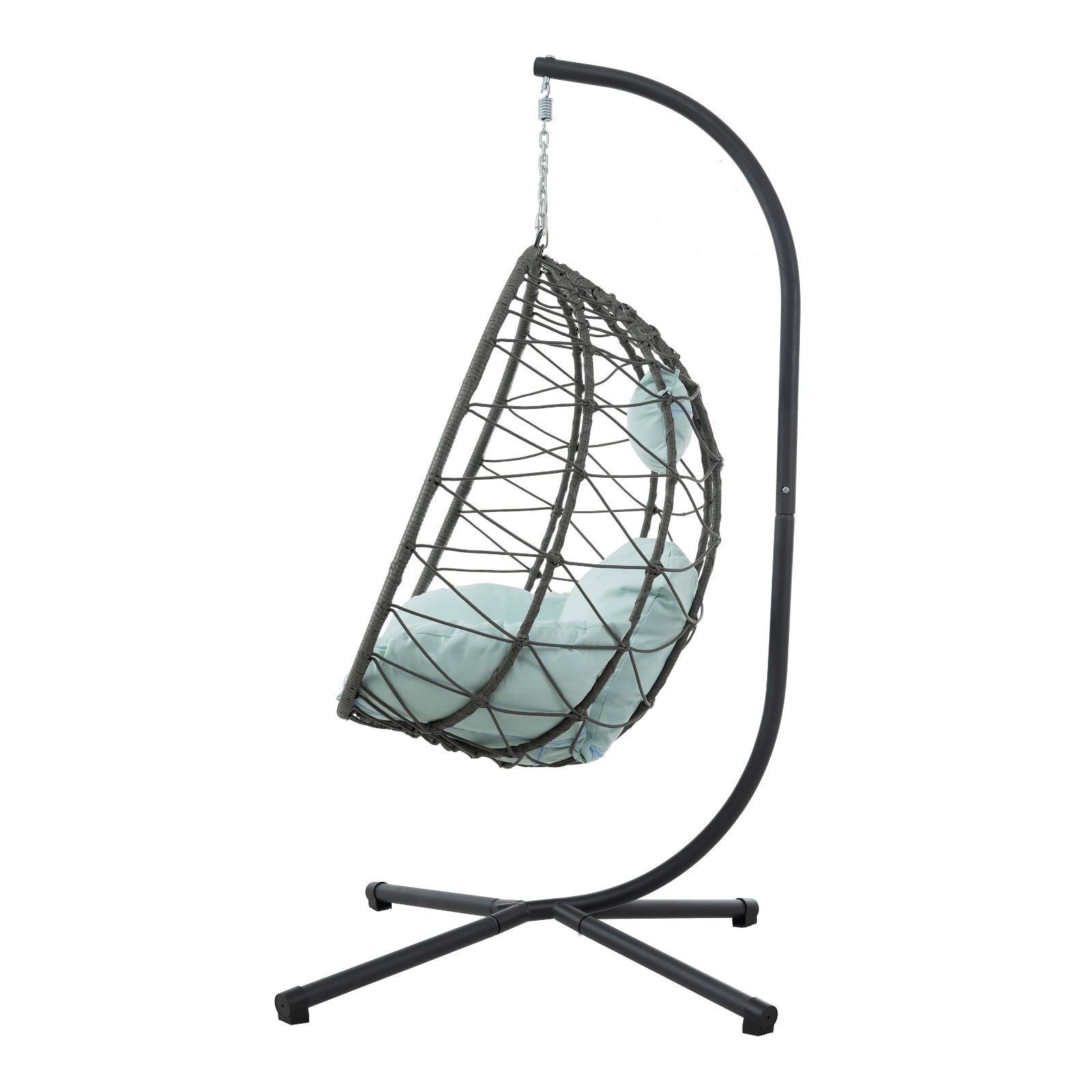 Modern patio hanging chair with steel stand