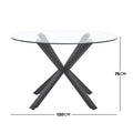 Modern round glass dining table 120cm