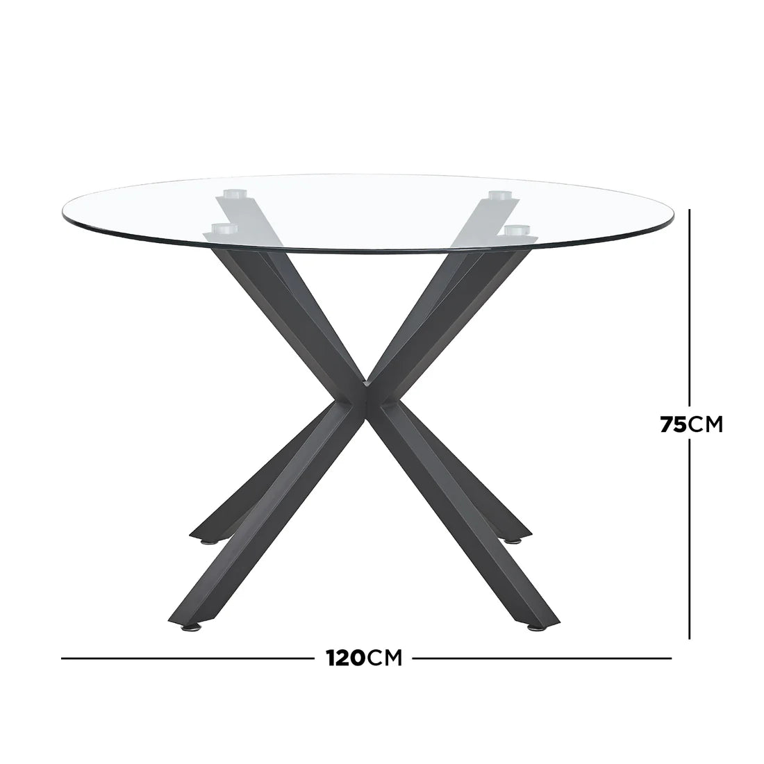 Modern round glass dining table 120cm