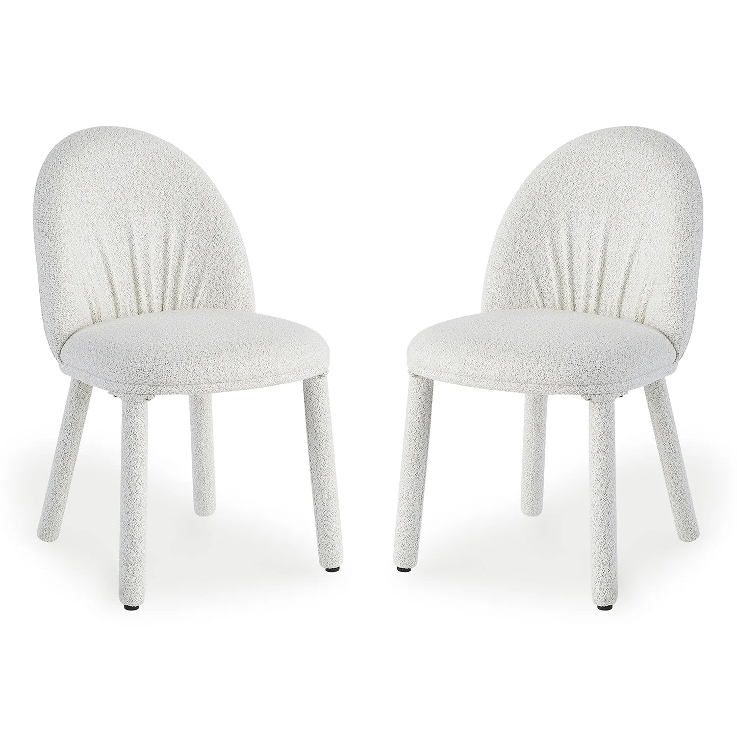 Modern textured boucle dining chairs