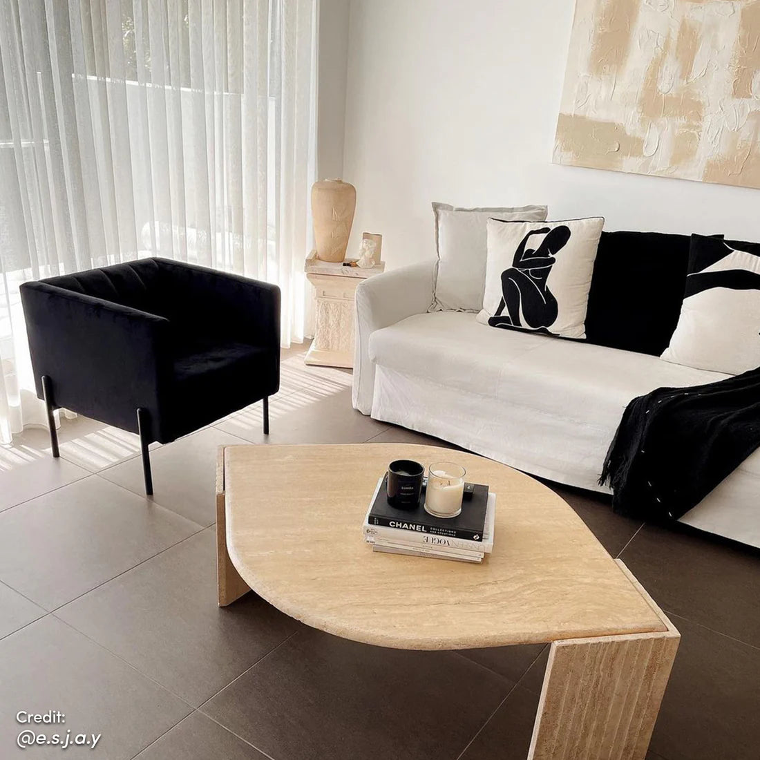 Modern velvet sofa black steel frame