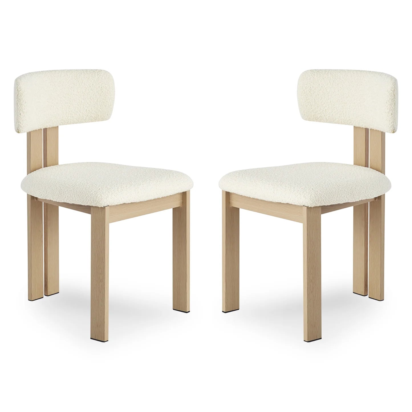 Modern curved upholstered dining chairs