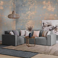 Modular fabric lounge grey finish