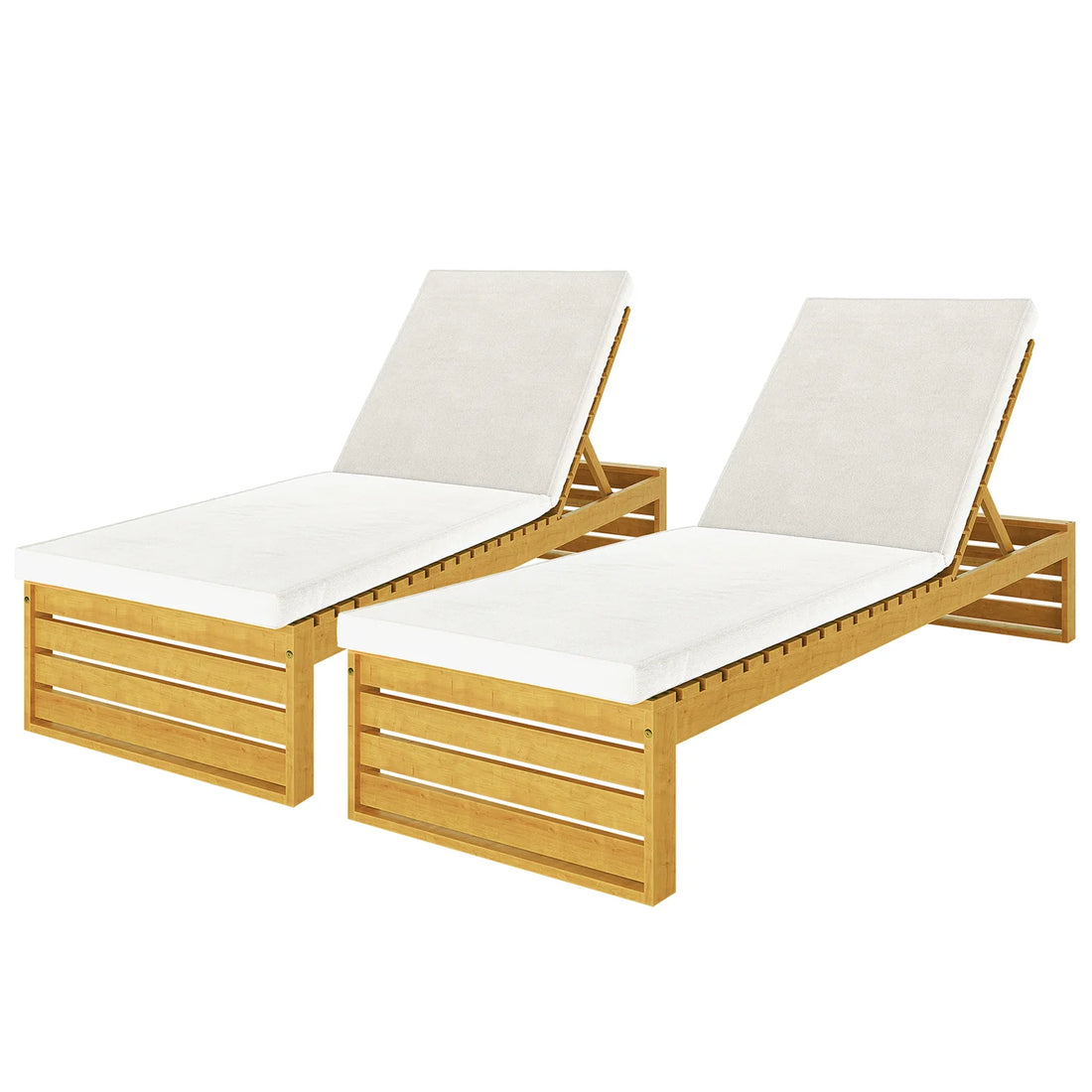 Beyond Living outdoor hardwood sun lounger set with cream cushions