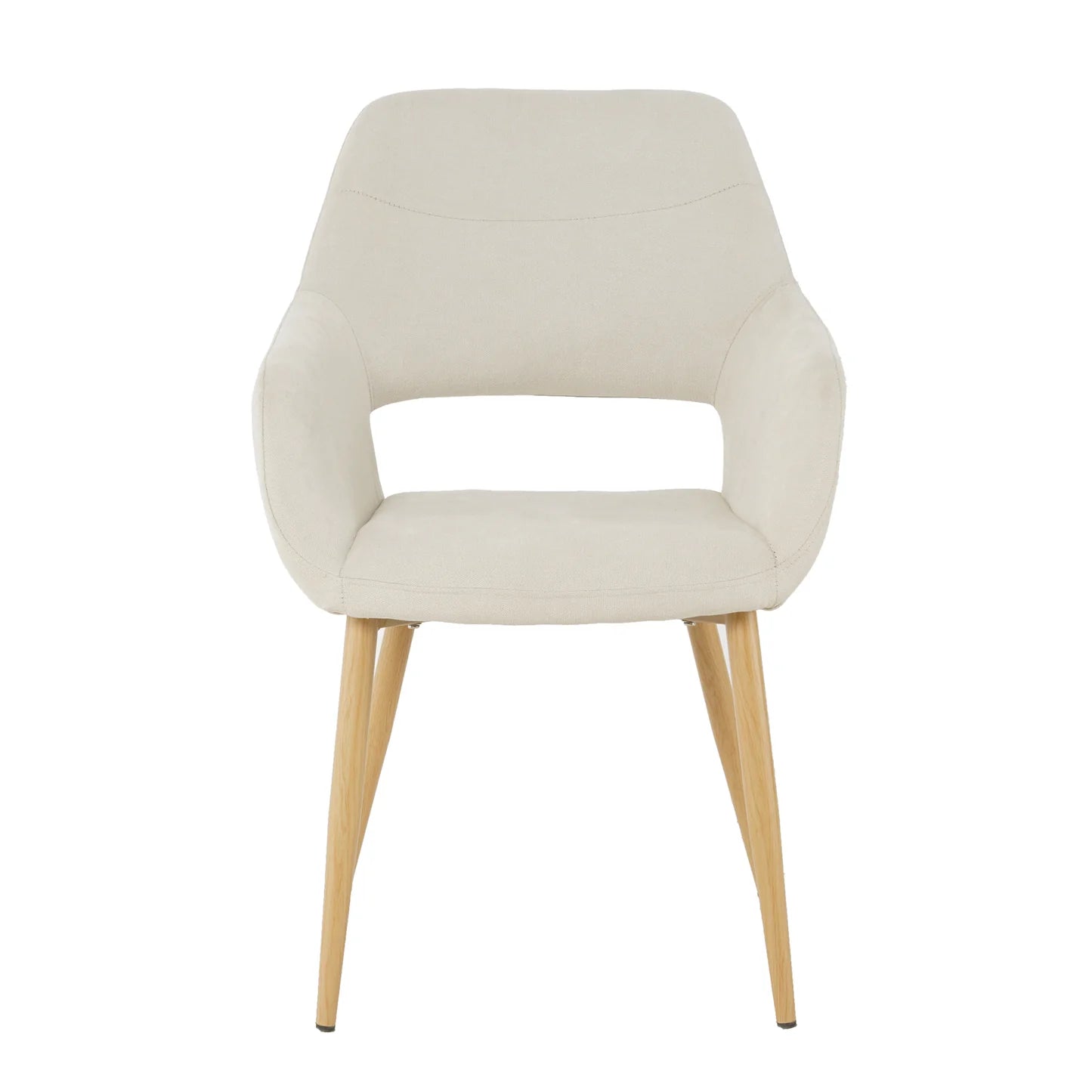 Neutral fabric dining chairs setup