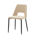 Neutral oatmeal velvet dining chairs modern setup