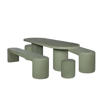 Nova Outdoor Dining Package - Green Concrete
