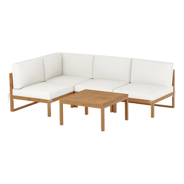 Gardeon 4-Seater Outdoor Sofa Set Wooden Lounge & Coffee Table