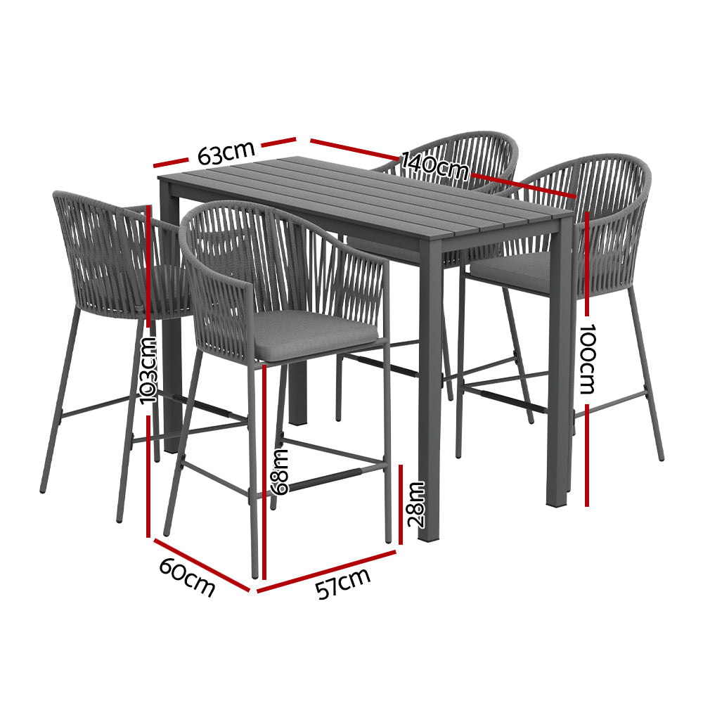 Gardeon 5-Piece Outdoor Bar Set – Comfortable & Stylish
