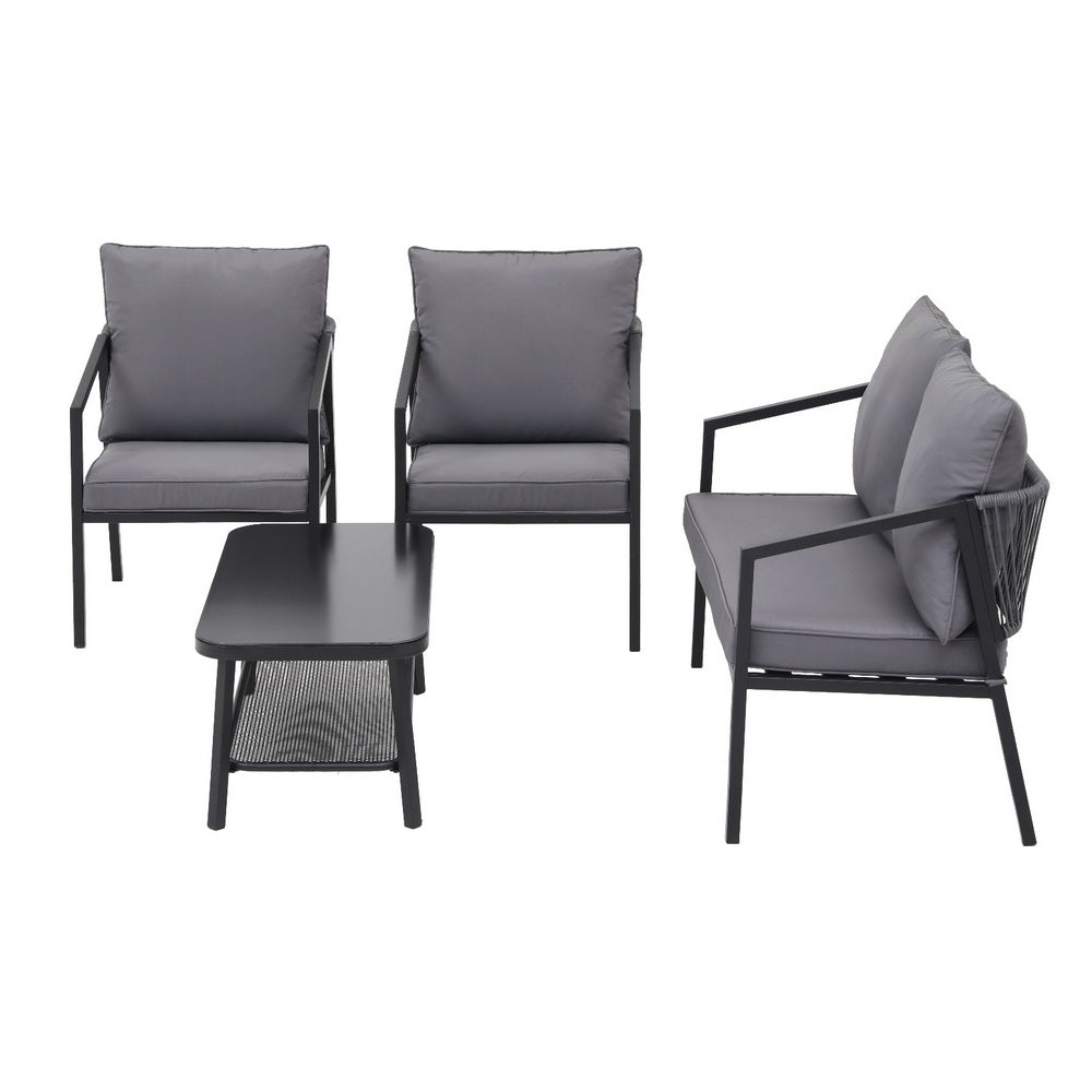 Gardeon 4-Seater Outdoor Sofa Set with Table & Cushions