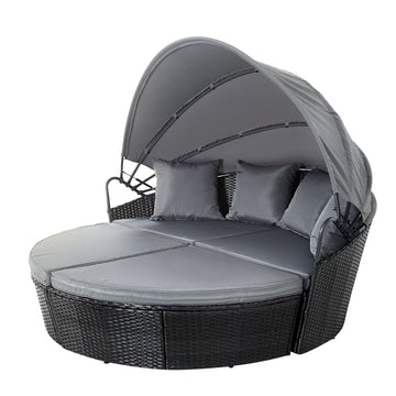 Gardeon Sun Lounge Day Bed – Outdoor Furniture, Black
