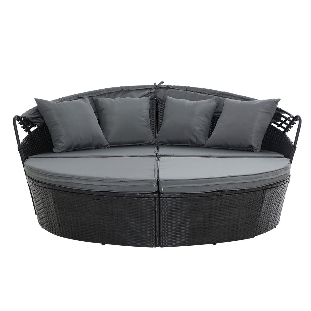 Gardeon Sun Lounge Day Bed – Outdoor Furniture, Black