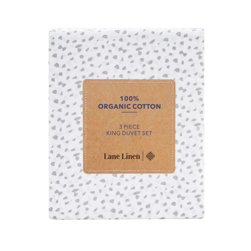 100% Organic Washed Cotton Quilt Cover Set - Haze Grey